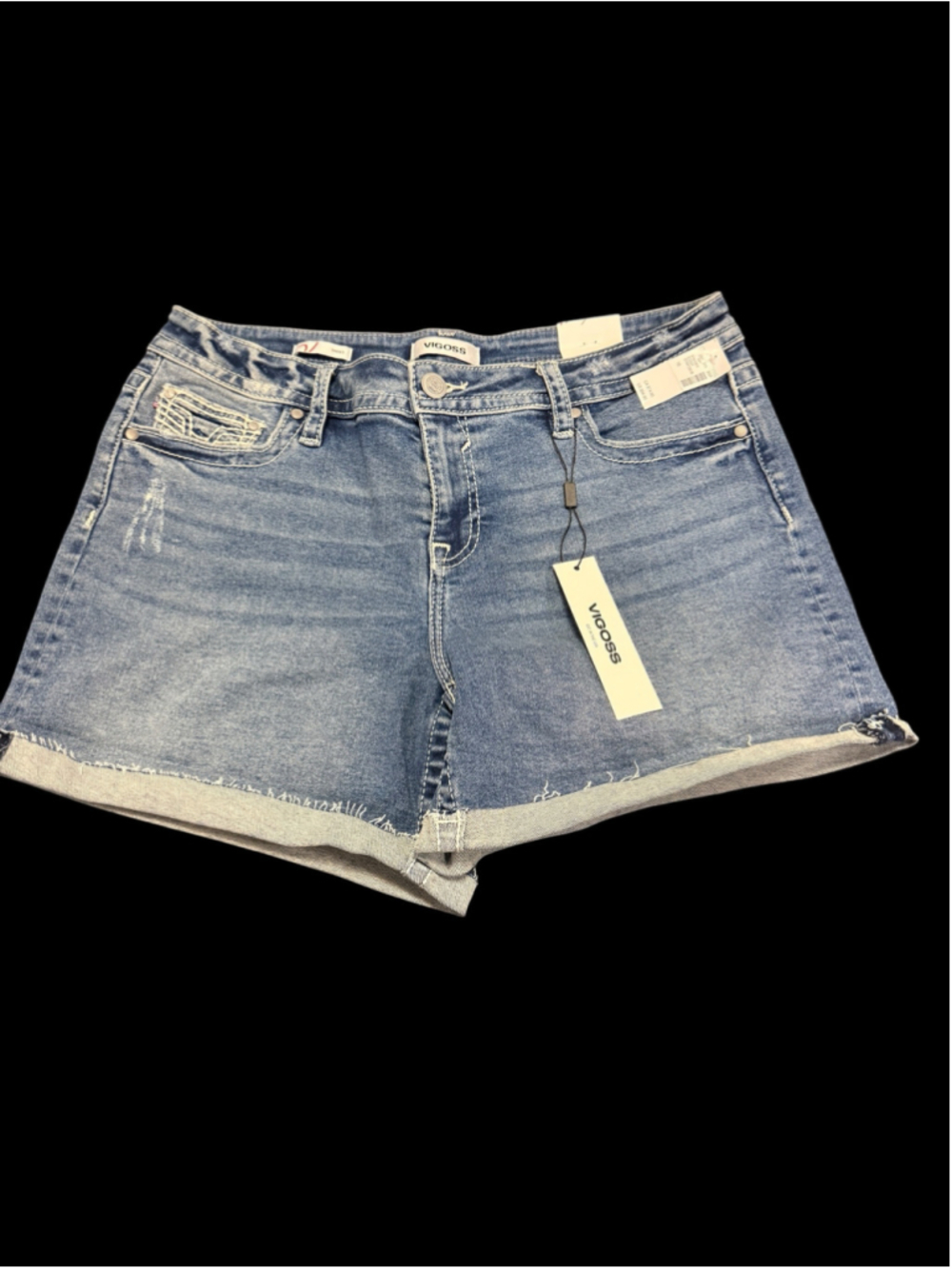 Women's Vigoss Blue Jean Shorts Size 16 with White Stitching